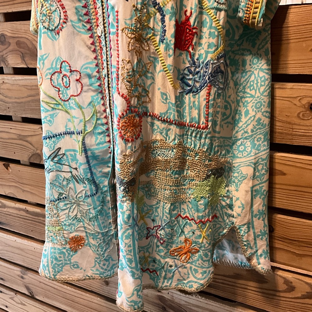 NWT Johnny Was Biya Dionne Silk Blouse Waterscape - Picture 4 of 10